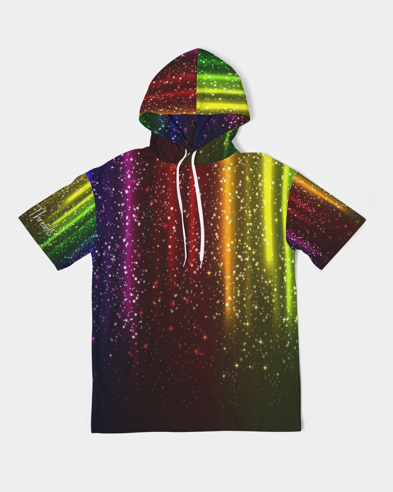 Rainbow Streak Coruscate Men's Premium Heavyweight Short Sleeve Hoodie