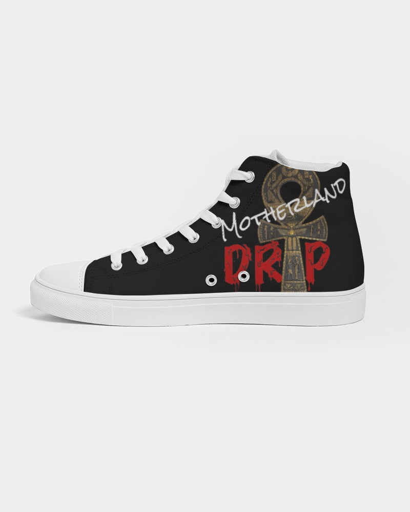 Ankh Motherland Drip- Gold Kicks Men's Hightop Canvas Shoe