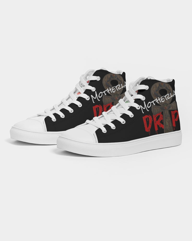 Ankh Motherland Drip - Bronze Kicks Men's Hightop Canvas Shoe