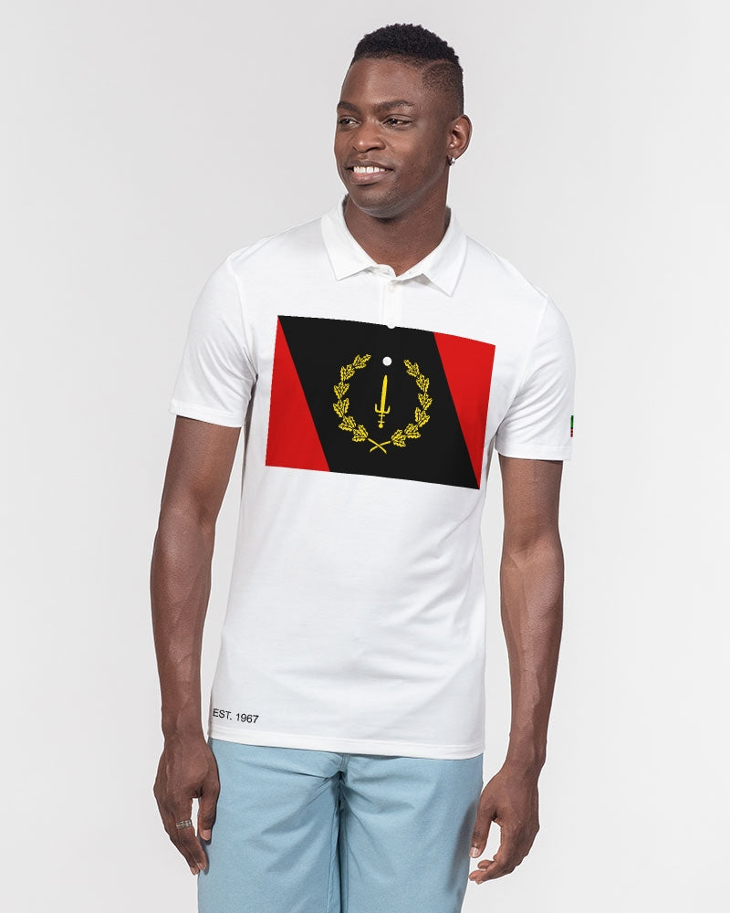 Black American Heritage Flag Men's Slim Fit Short Sleeve Polo