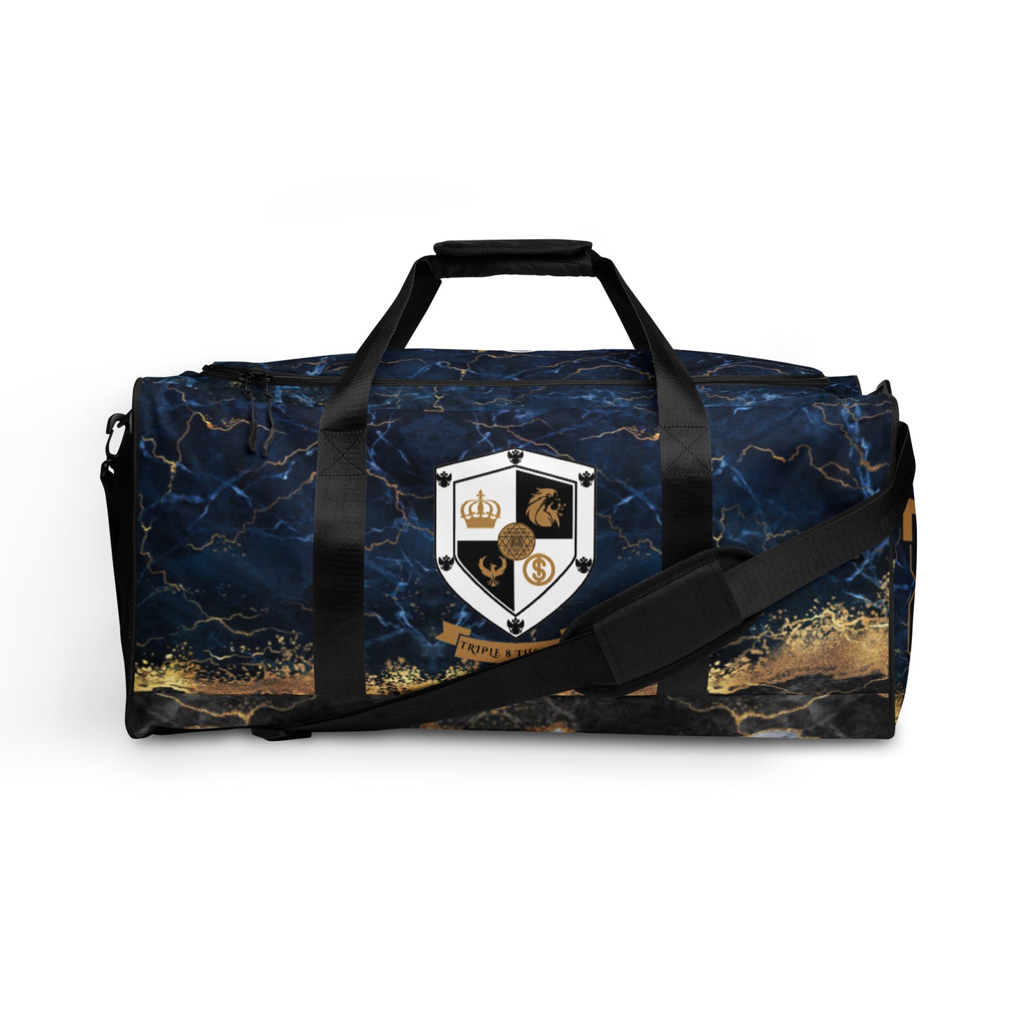 8xquiZit Collection Tri-color Blue, Gold, & White Duffle bag