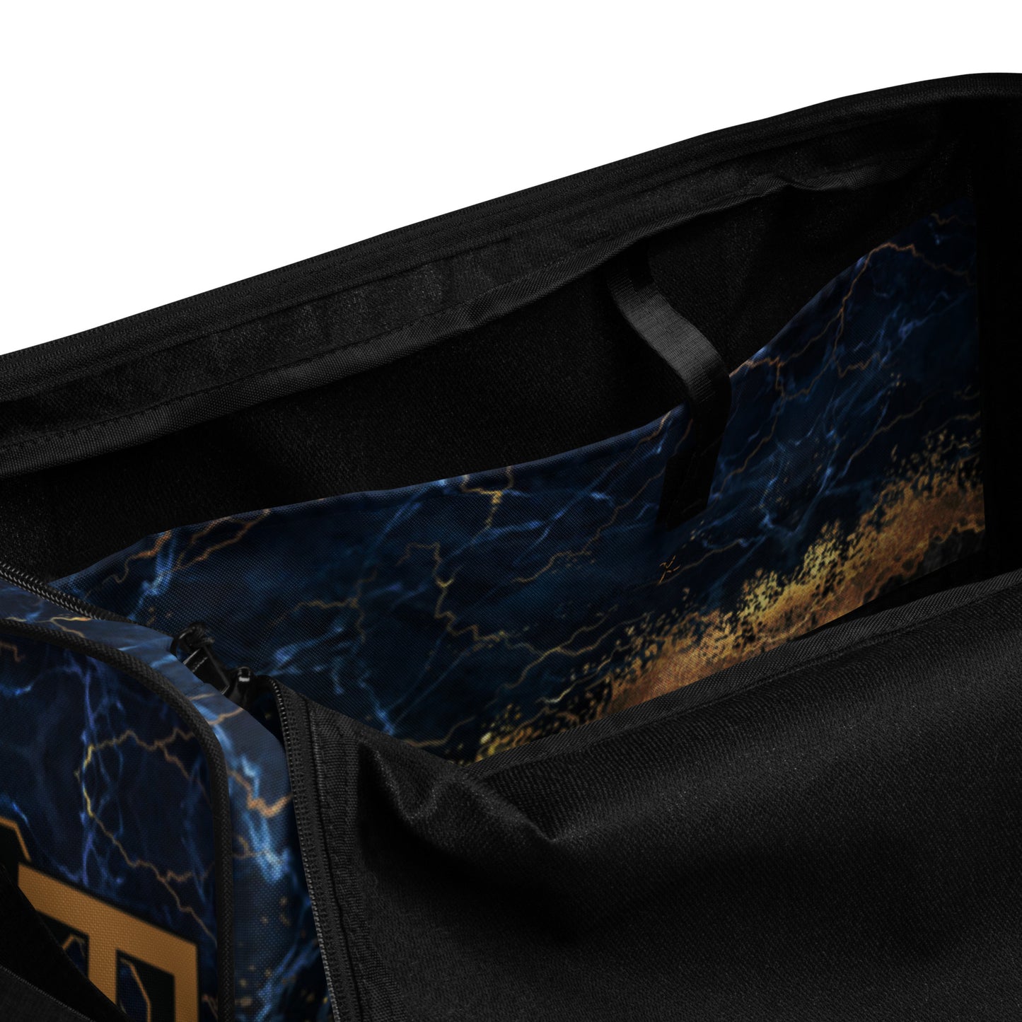 8xquiZit Collection Tri-color Blue, Gold, & White Duffle bag