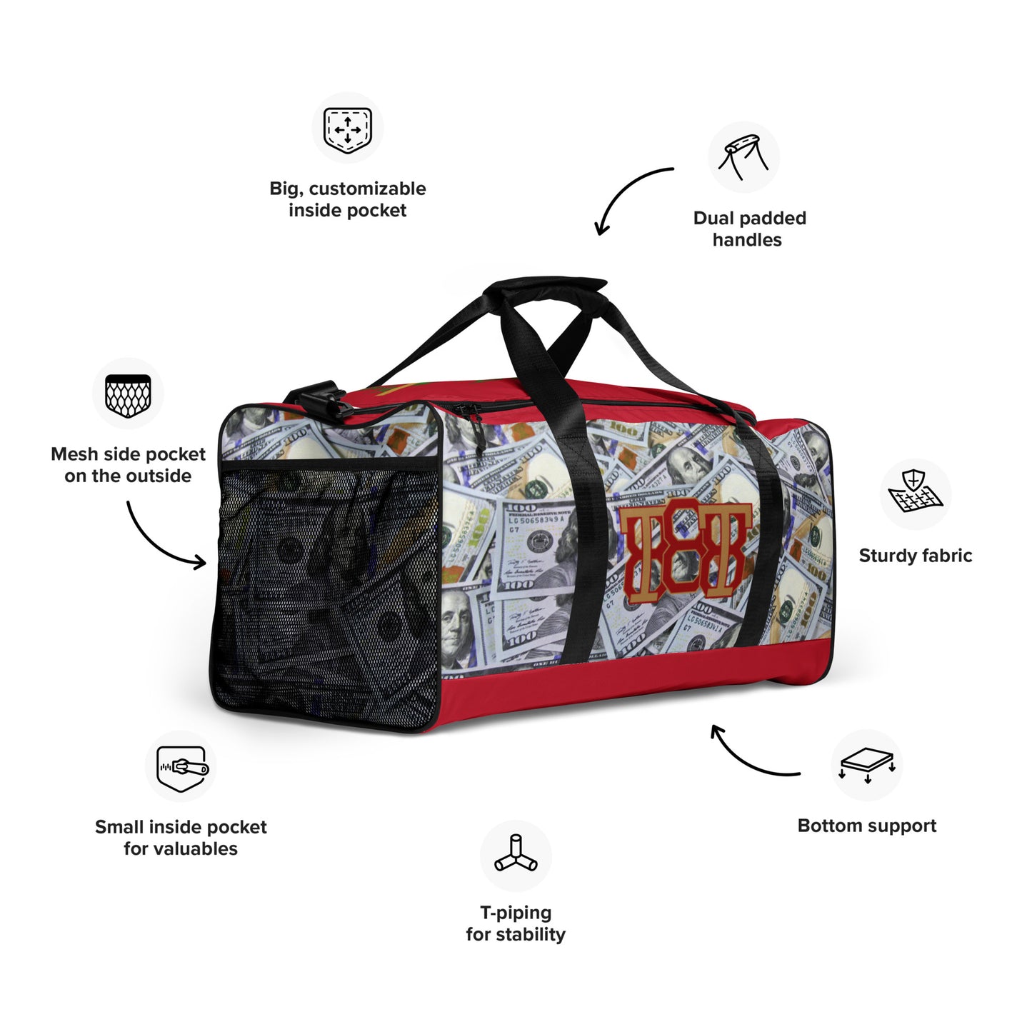 All About Tha Money Duffle Bag (Red)