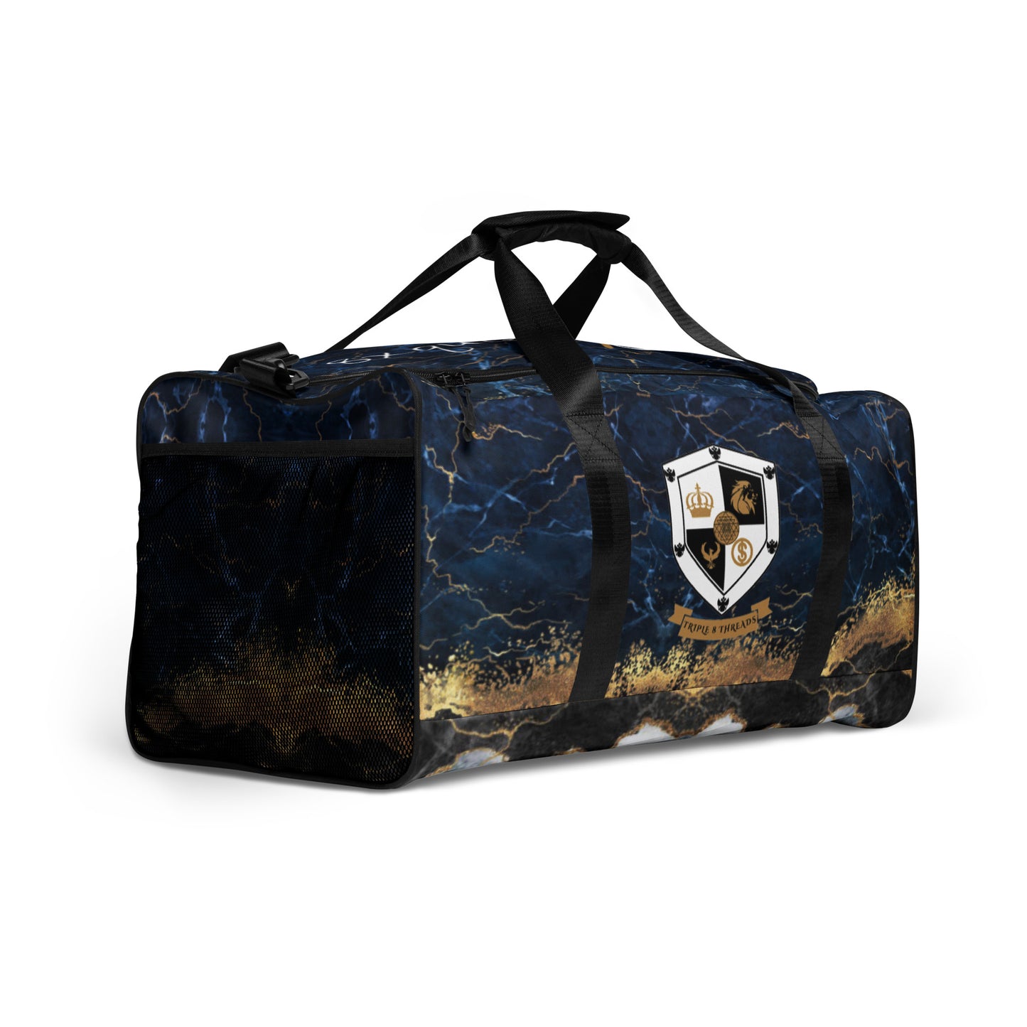 8xquiZit Collection Tri-color Blue, Gold, & White Duffle bag