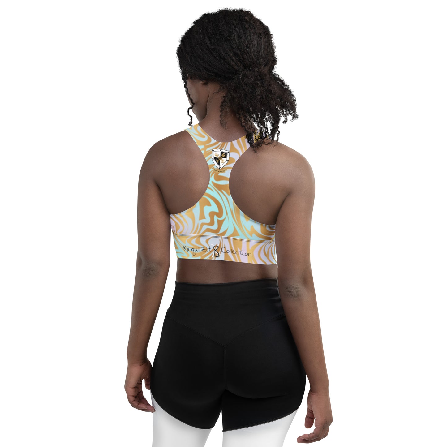 8xquiZit Collection - Pynk N Turq Jungle Luv Longline Sports Bra