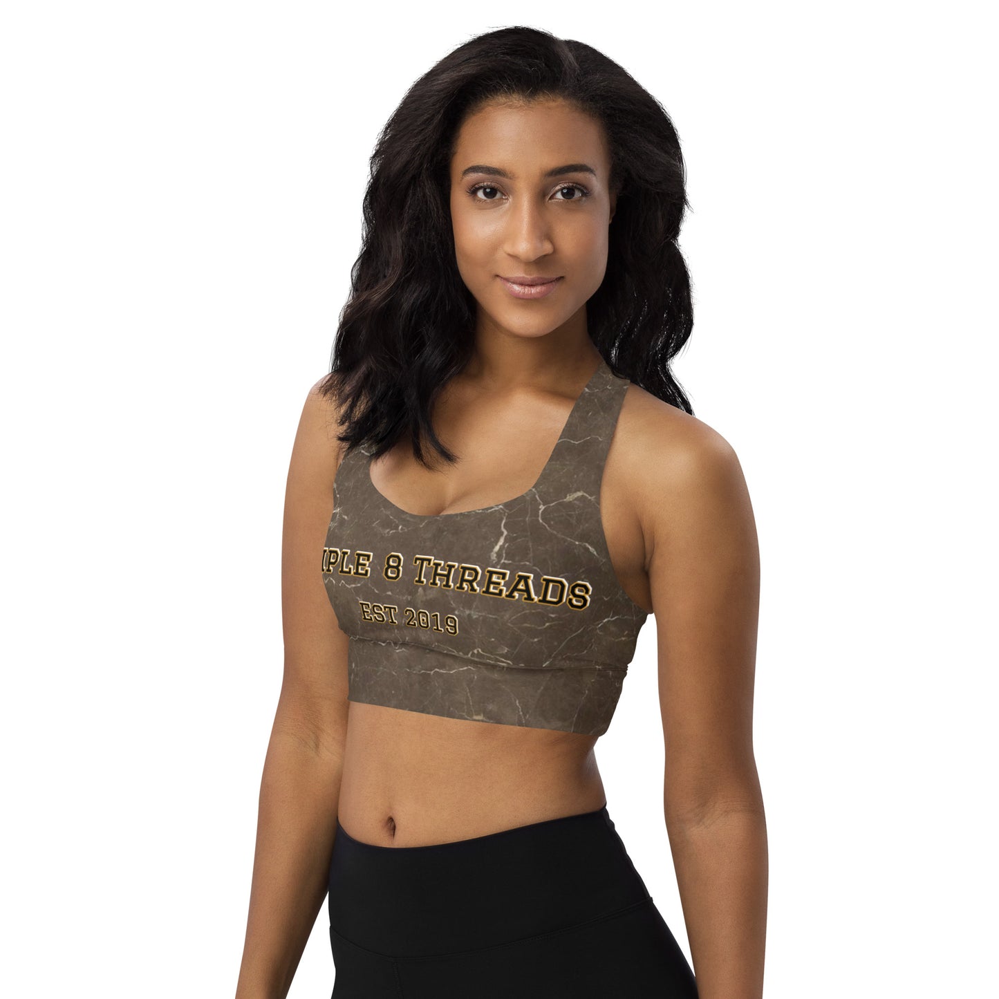 8xquiZit Collection - Women's Marble Coco-cured Longline Sports Bra