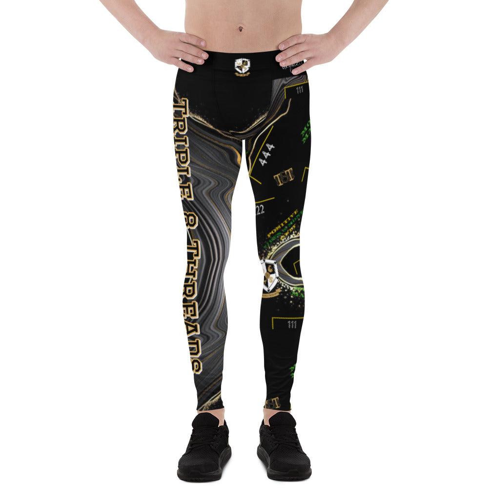 8xquiZit Collection - Men's Deep Black n Gold Marble Leggings