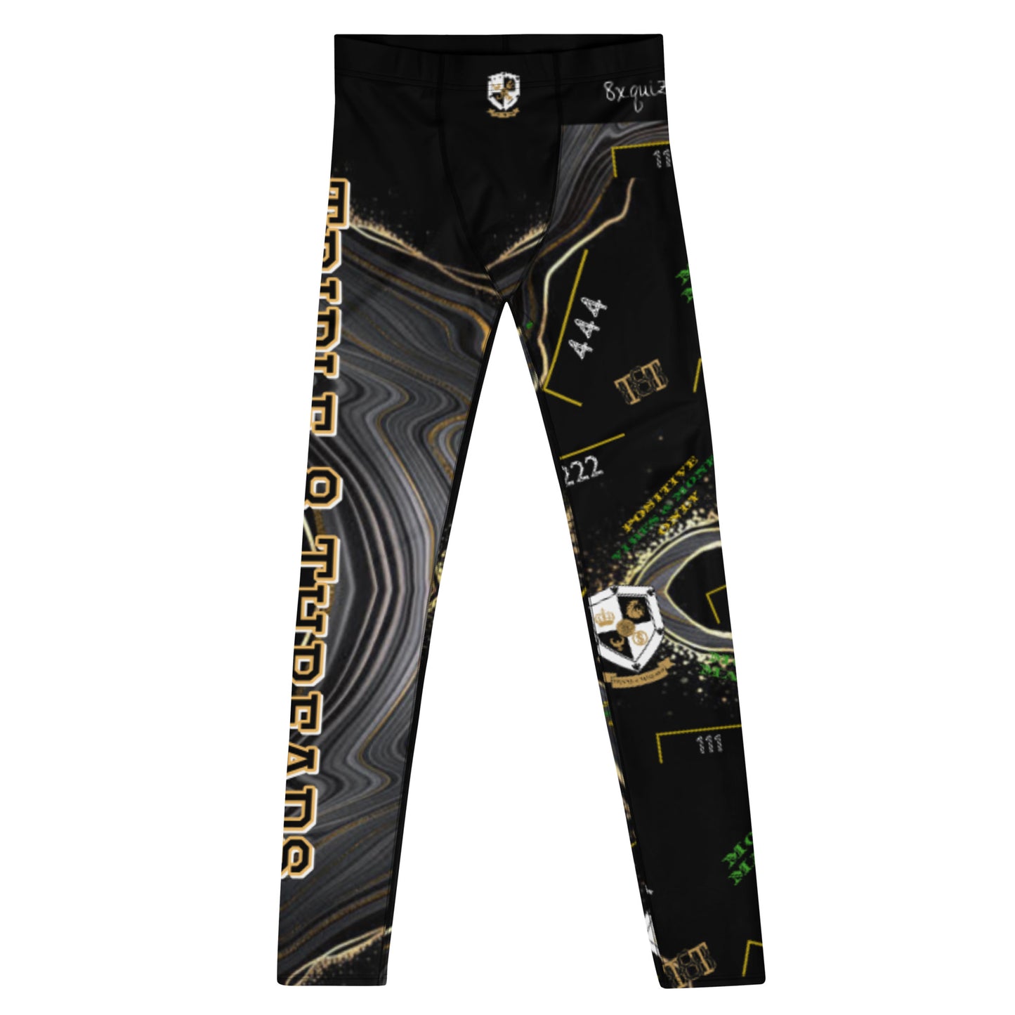 8xquiZit Collection - Men's Deep Black n Gold Marble Leggings