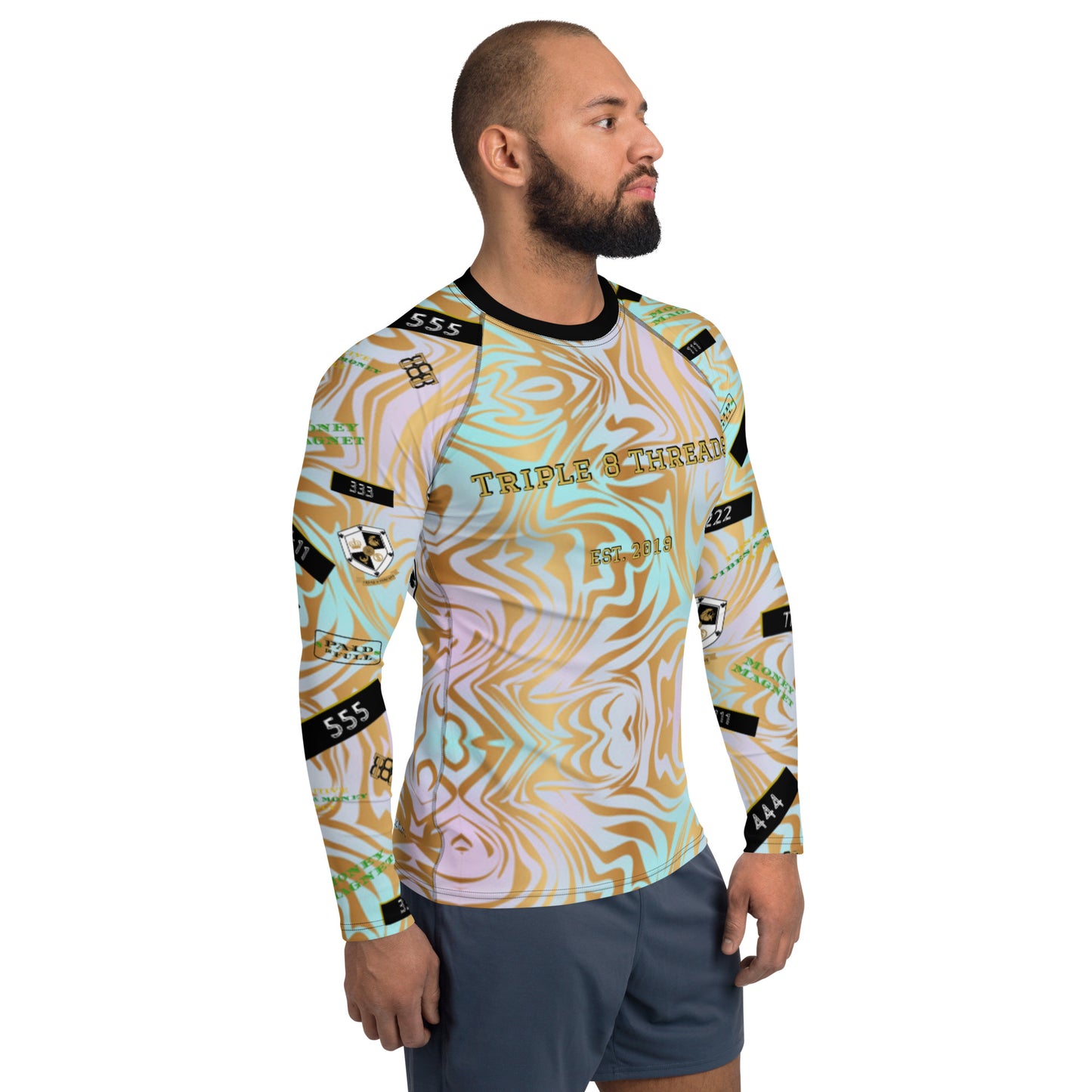 8xquiZit Collection - Men's Pynk N Turq Jungle Luv Long-sleeve Activewear