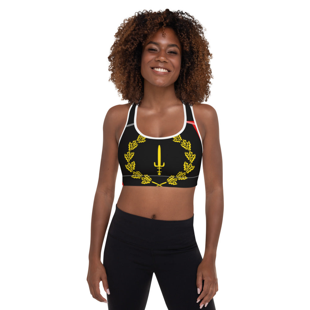 Black American Heritage Flag Padded Sports Bra