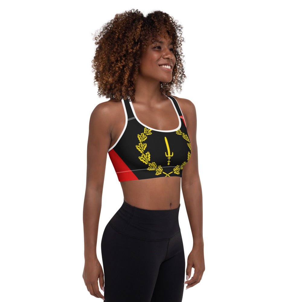 Black American Heritage Flag Padded Sports Bra