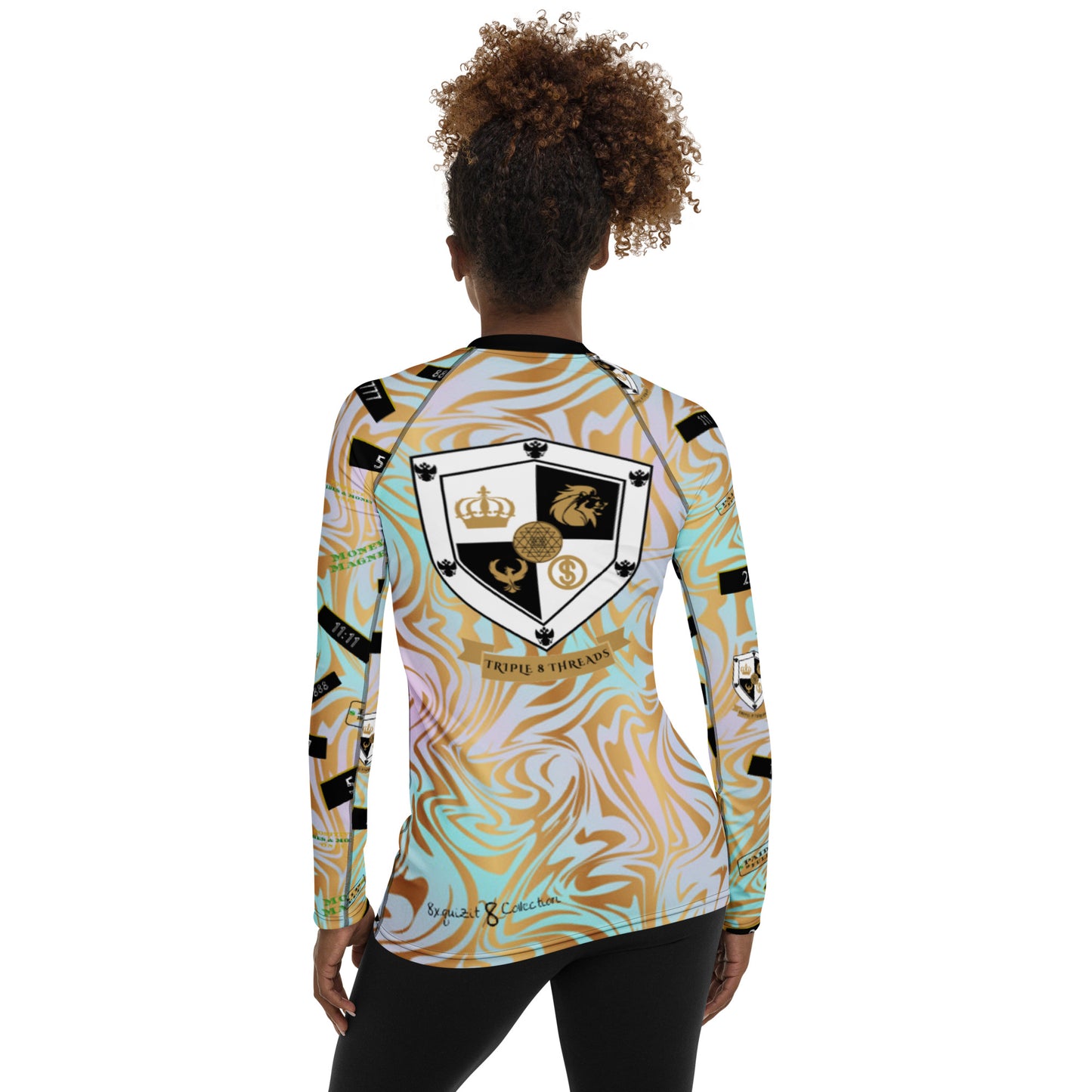 8xquiZit Collection - Women's Manifestation Pynk N Turq Jungle Luv Long Sleeve Activewear
