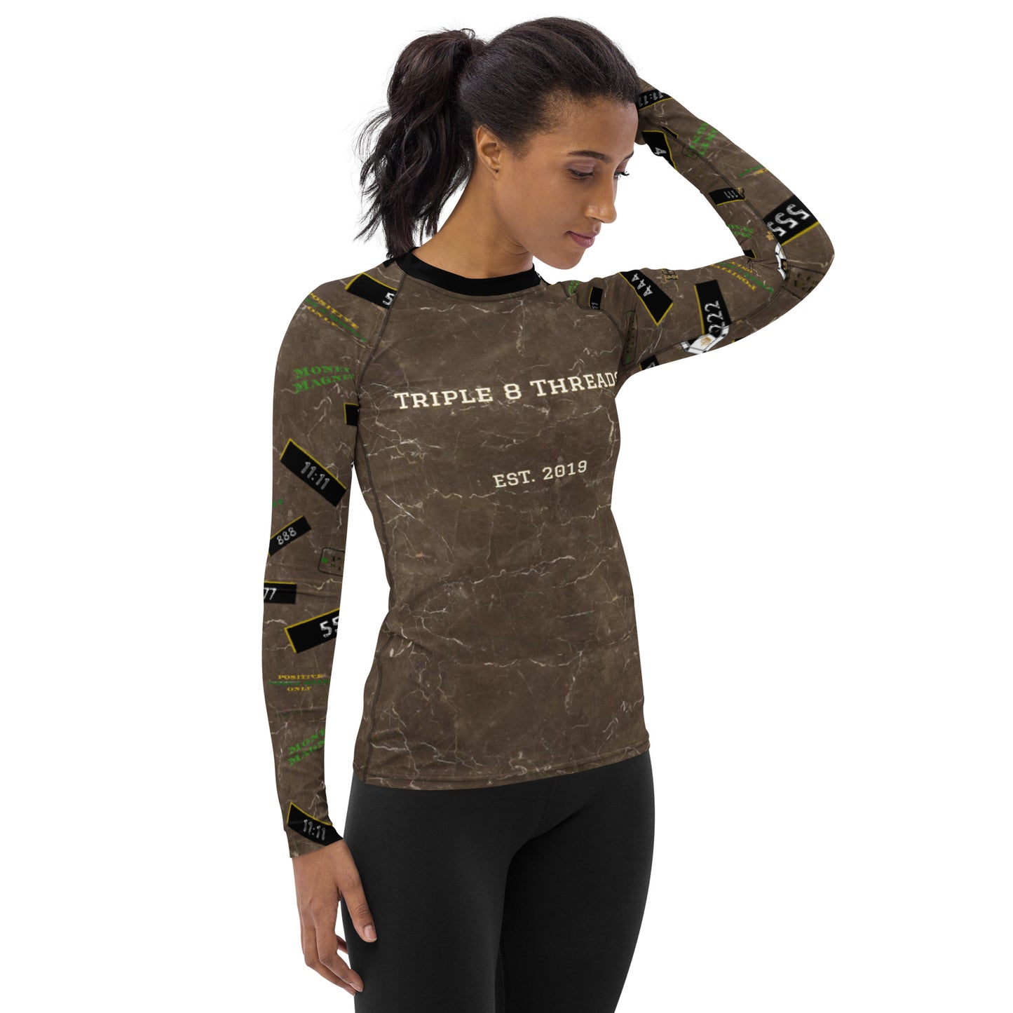 8xquiZit Collection - Women's Manifestation Marble Coco-cured Long Sleeve Activewear