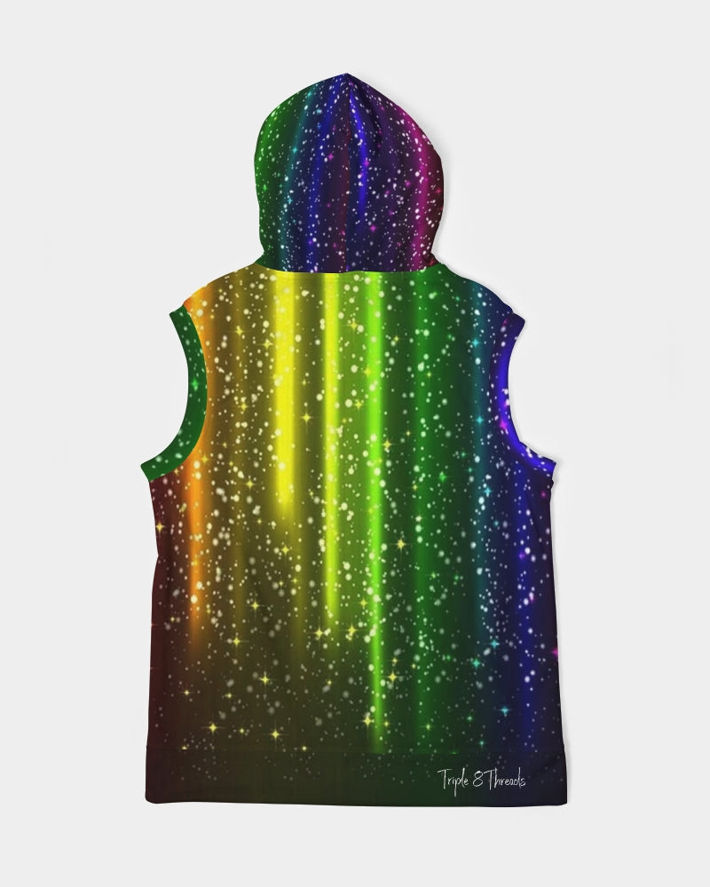 Rainbow Streak Coruscate Men's Premium Heavyweight Sleeveless Hoodie