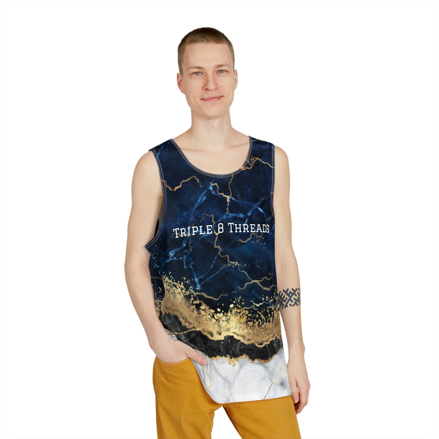 8xquiZit Collection - Tri-color Blue, Gold, & White Men's Tank