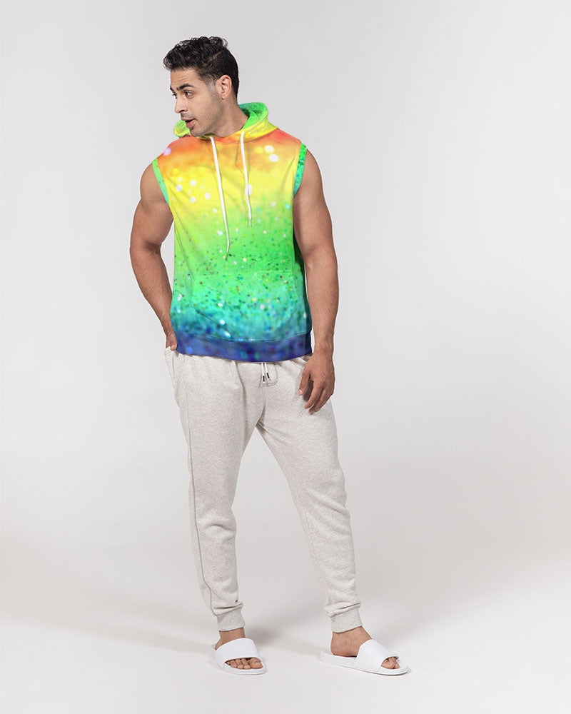 Rainbow Faded Coruscate Men's Premium Heavyweight Sleeveless Hoodie