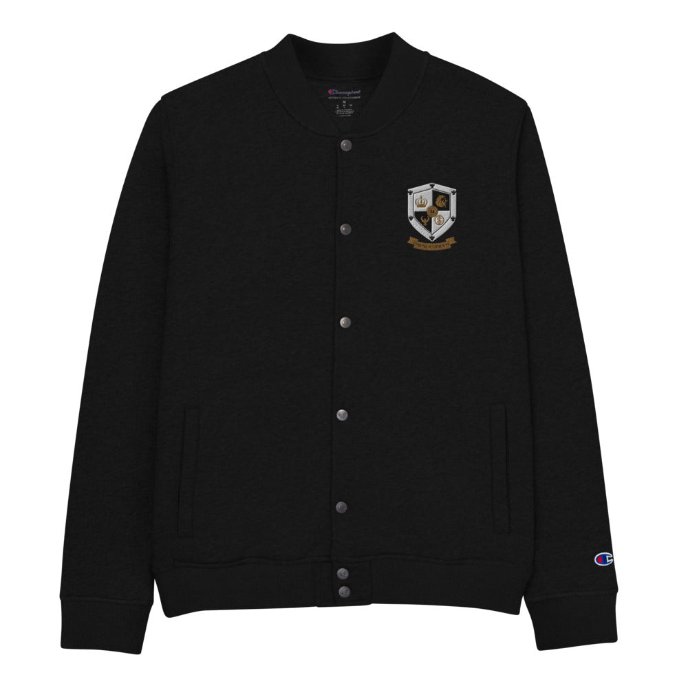 T8T Prosperity Shield Embroidered Champion Bomber Jacket