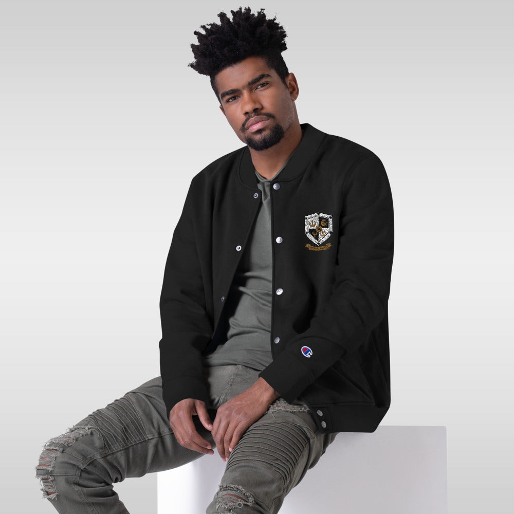 T8T Prosperity Shield Embroidered Champion Bomber Jacket