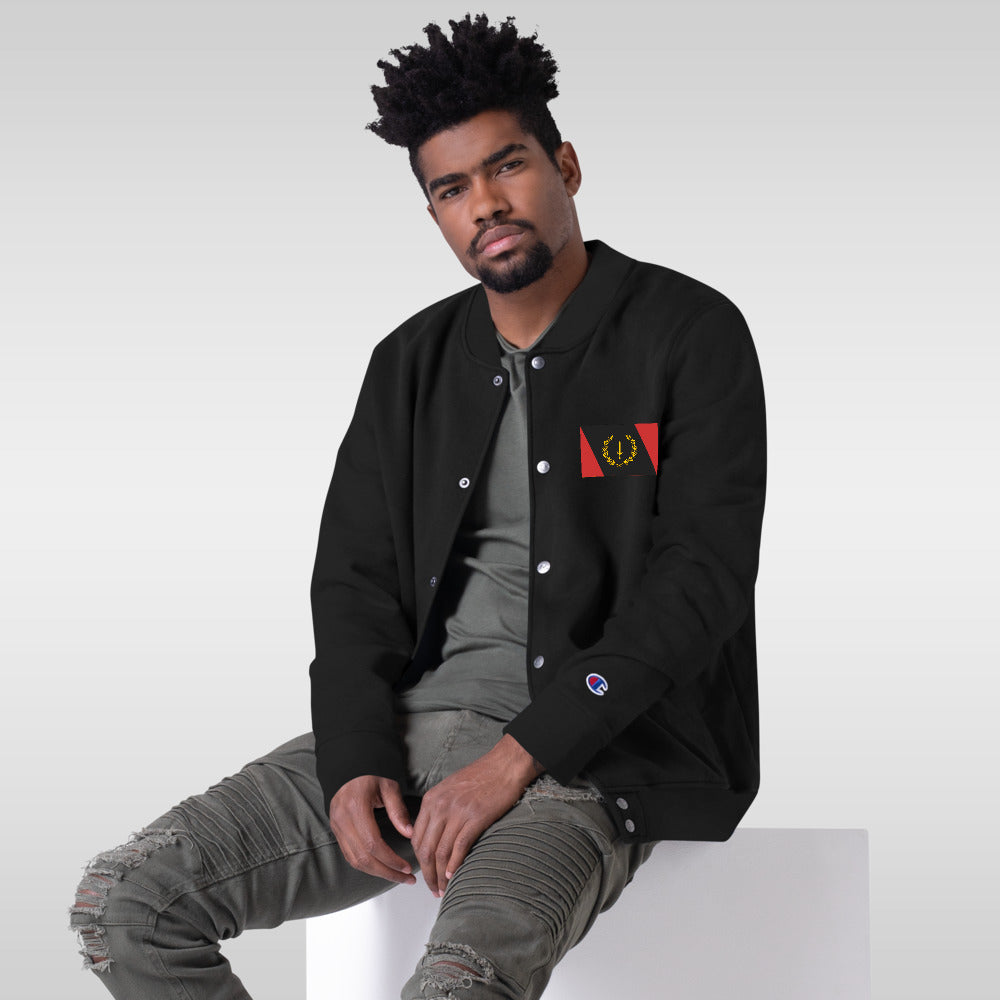 Black American Heritage Flag Embroidered Champion Bomber Jacket
