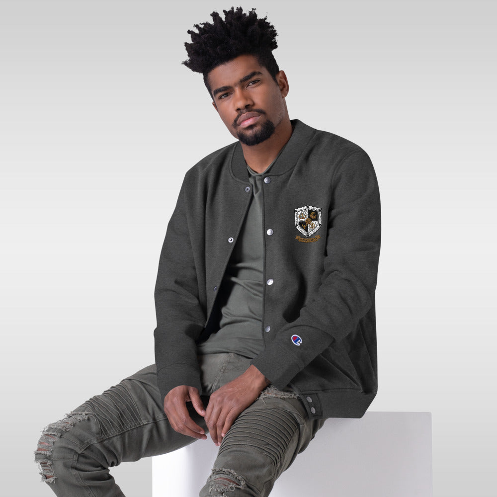T8T Prosperity Shield Embroidered Champion Bomber Jacket