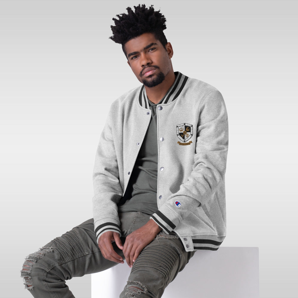 T8T Prosperity Shield Embroidered Champion Bomber Jacket