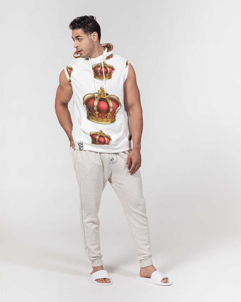 King Crown 1 Men's Premium Heavyweight Sleeveless Hoodie