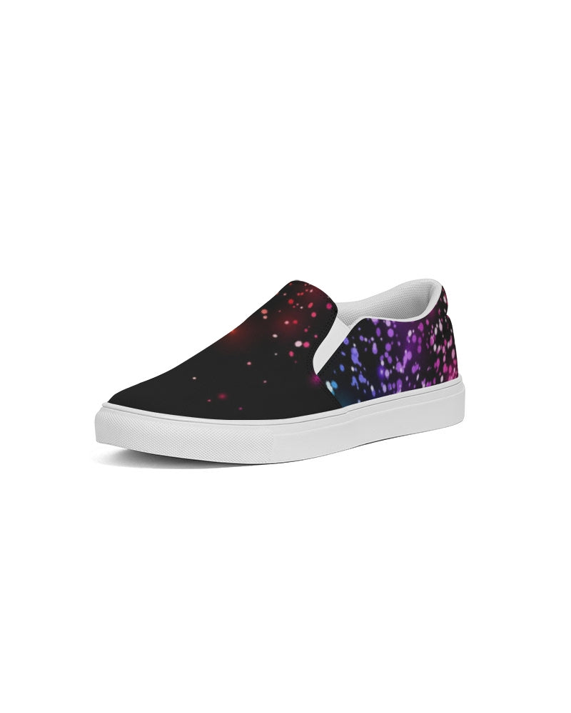 Black Rainbow Shimmer Men's Slip-On Canvas Shoe
