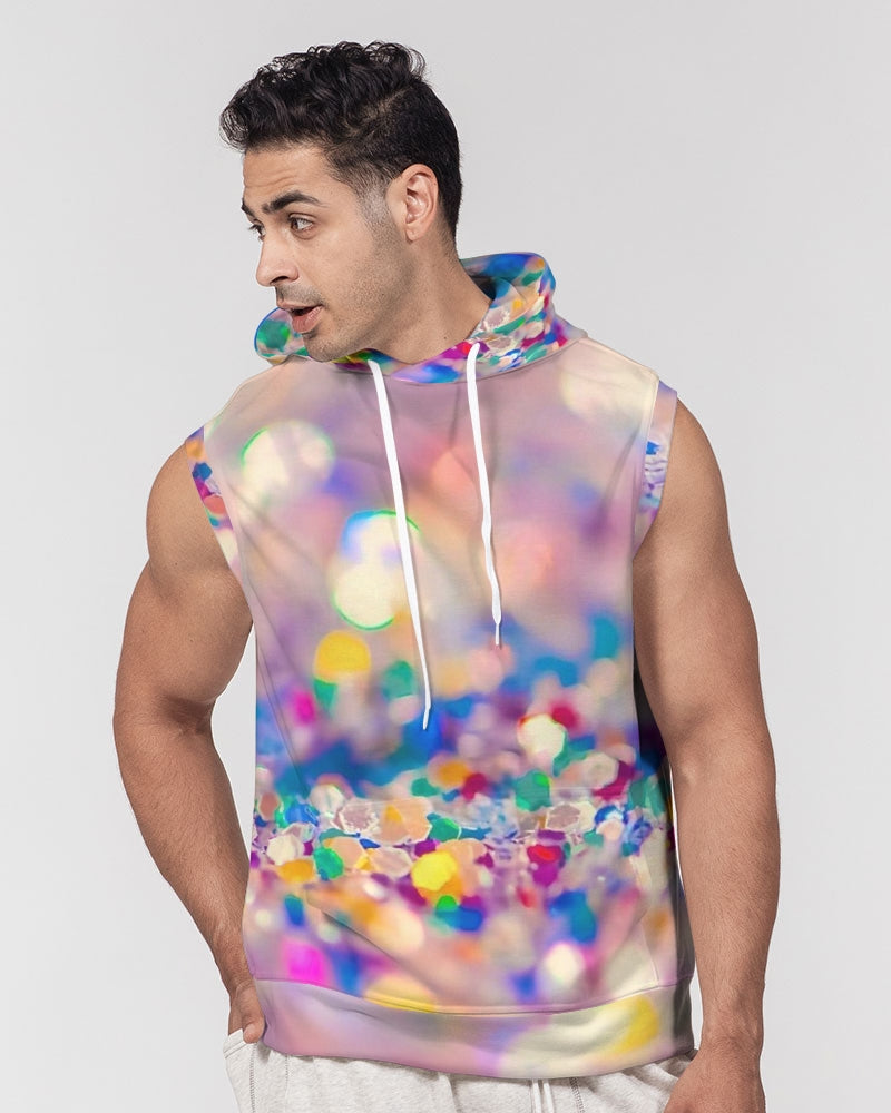 Rainbow Jewels Coruscate Men's Premium Heavyweight Sleeveless Hoodie
