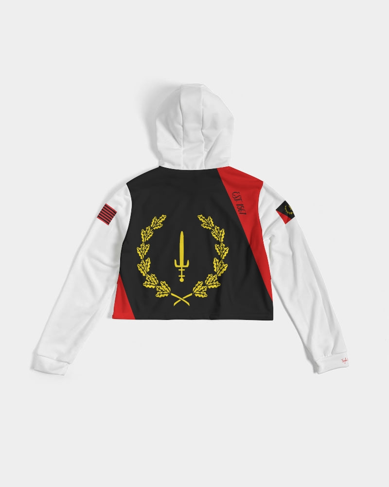 Black American Heritage Flag Women's Cropped Hoodie