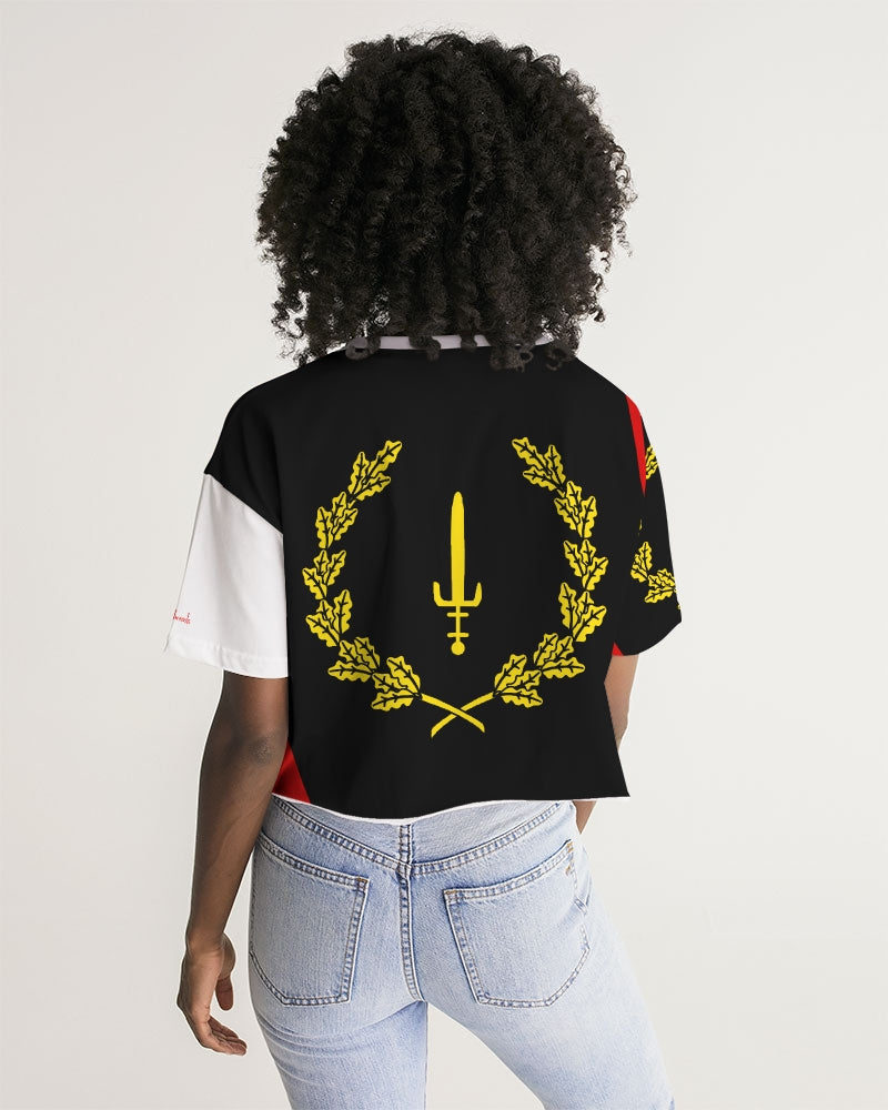 Black American Heritage Flag Women's Lounge Cropped Tee