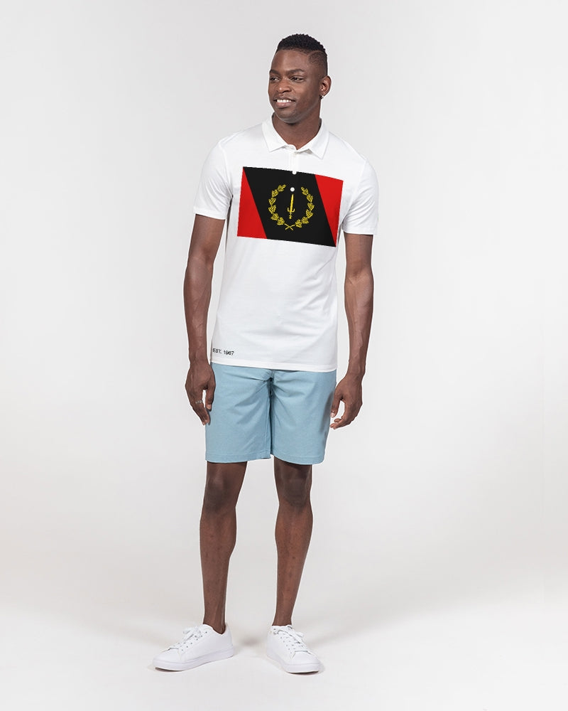 Black American Heritage Flag Men's Slim Fit Short Sleeve Polo
