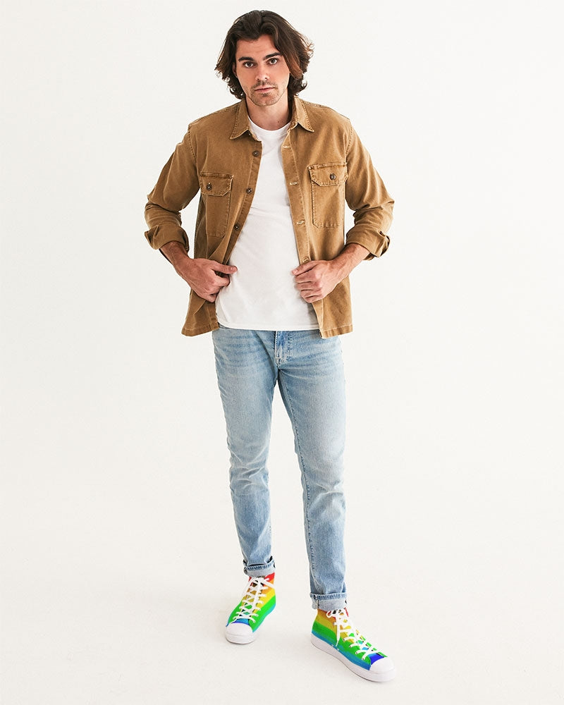 Pride 2022 Men's Painted Rainbow Hightop Canvas Shoe