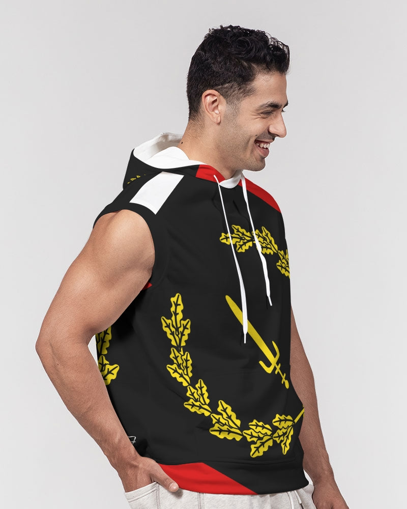 Black American Heritage Flag Men's Premium Heavyweight Sleeveless Hoodie