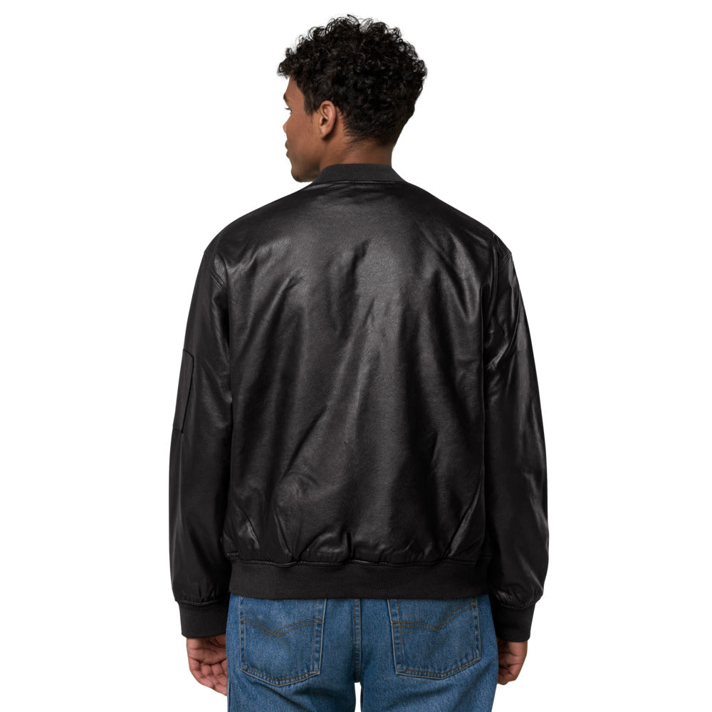 T8T Prosperity Leather Bomber Jacket