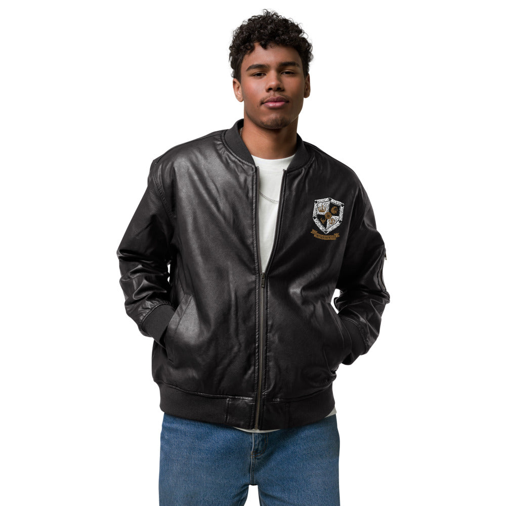 T8T Prosperity Leather Bomber Jacket