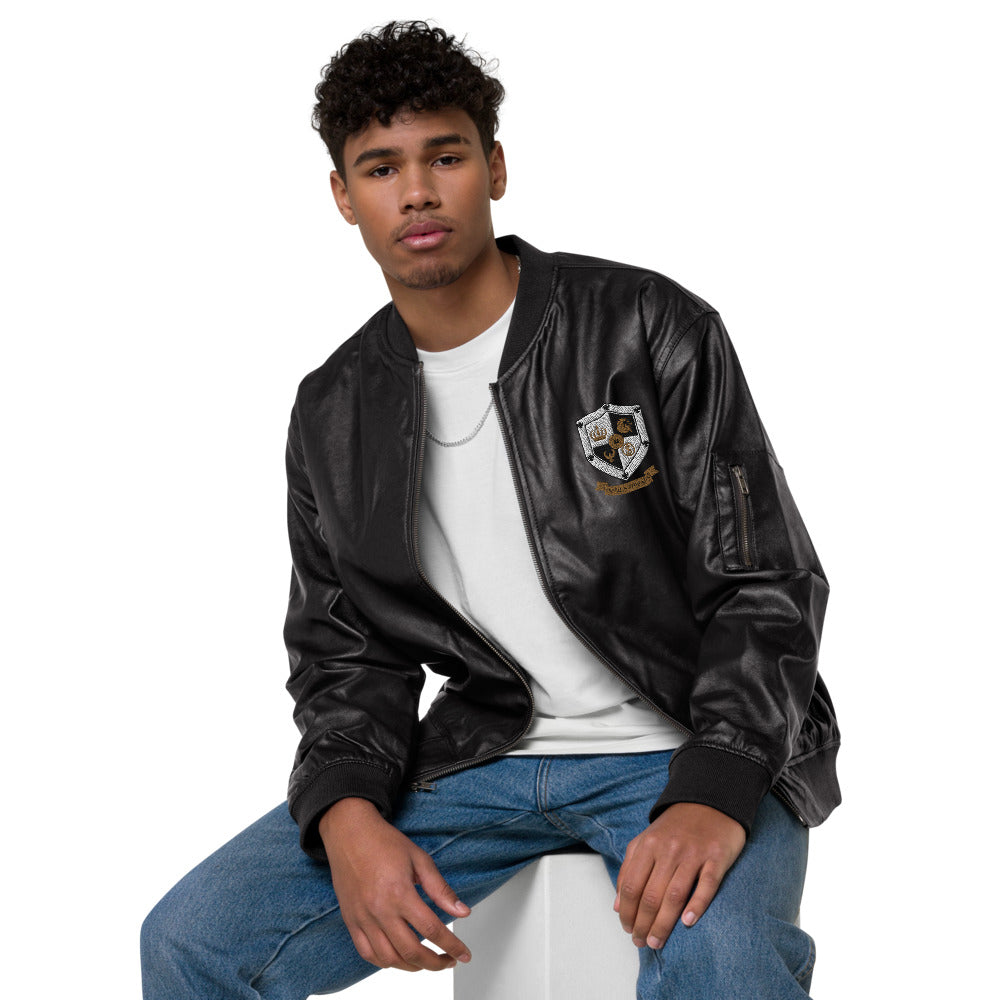 T8T Prosperity Leather Bomber Jacket
