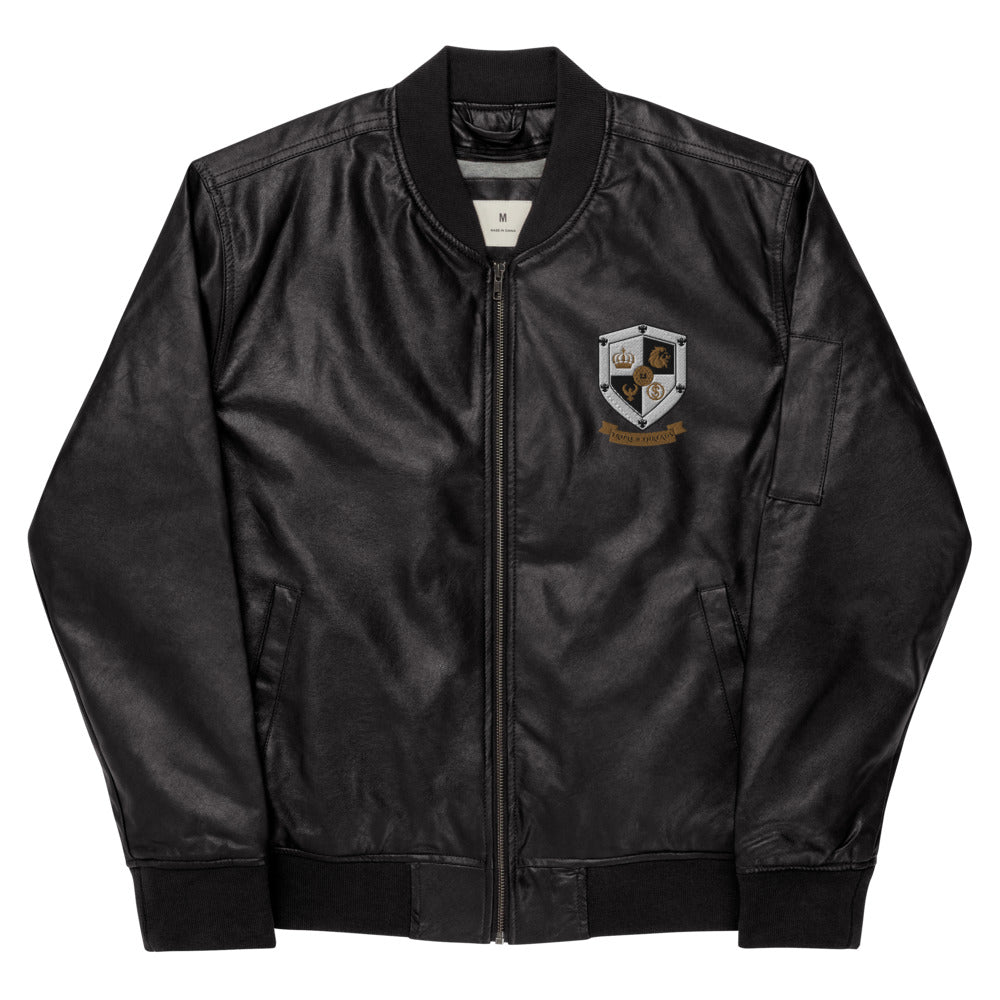 T8T Prosperity Leather Bomber Jacket