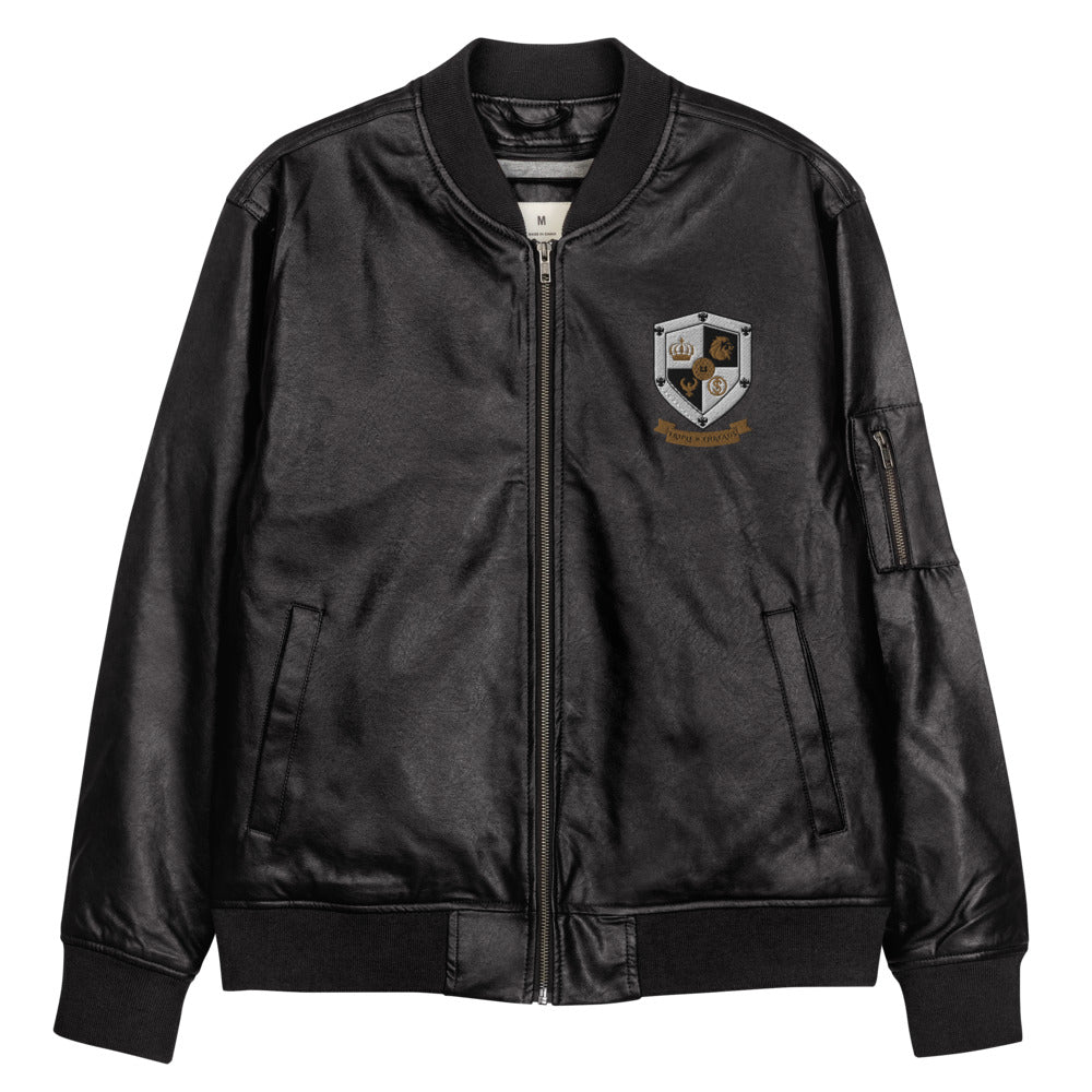 T8T Prosperity Leather Bomber Jacket