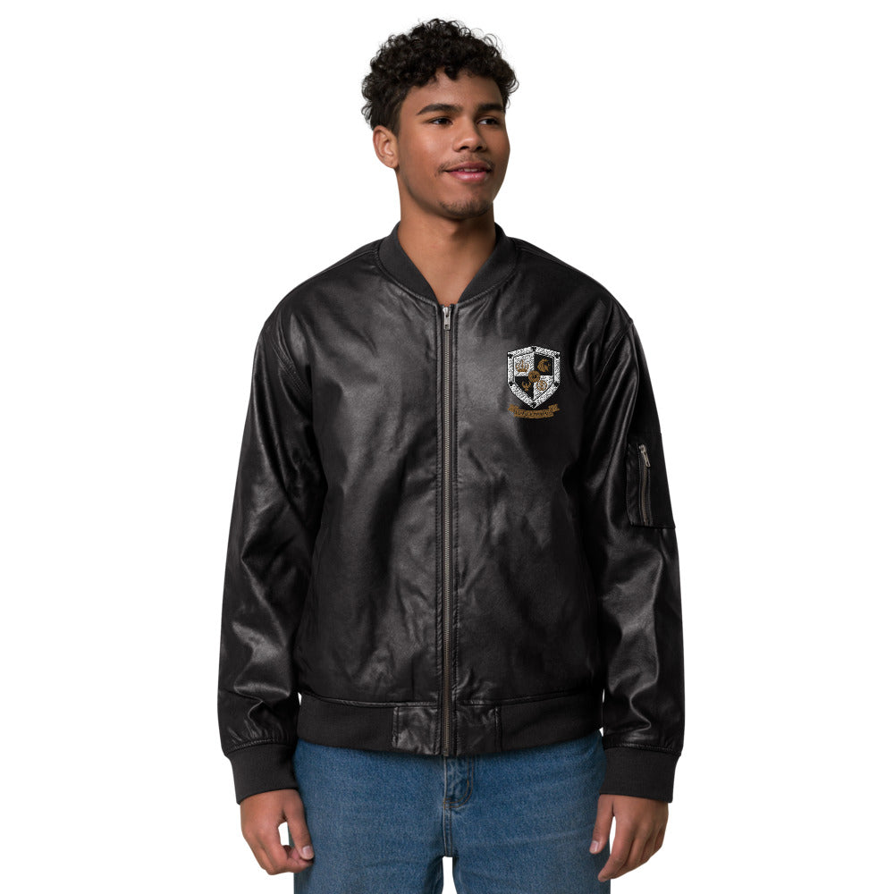 T8T Prosperity Leather Bomber Jacket