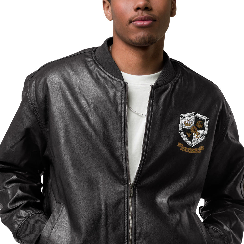 T8T Prosperity Leather Bomber Jacket