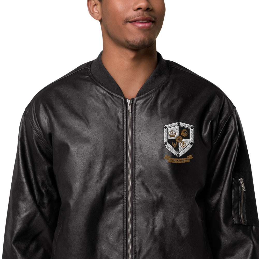 T8T Prosperity Leather Bomber Jacket
