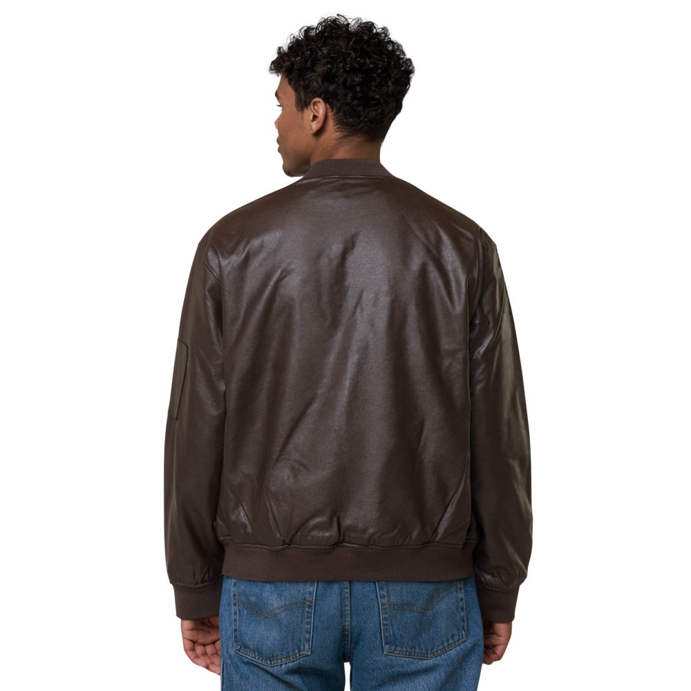 T8T Prosperity Leather Bomber Jacket