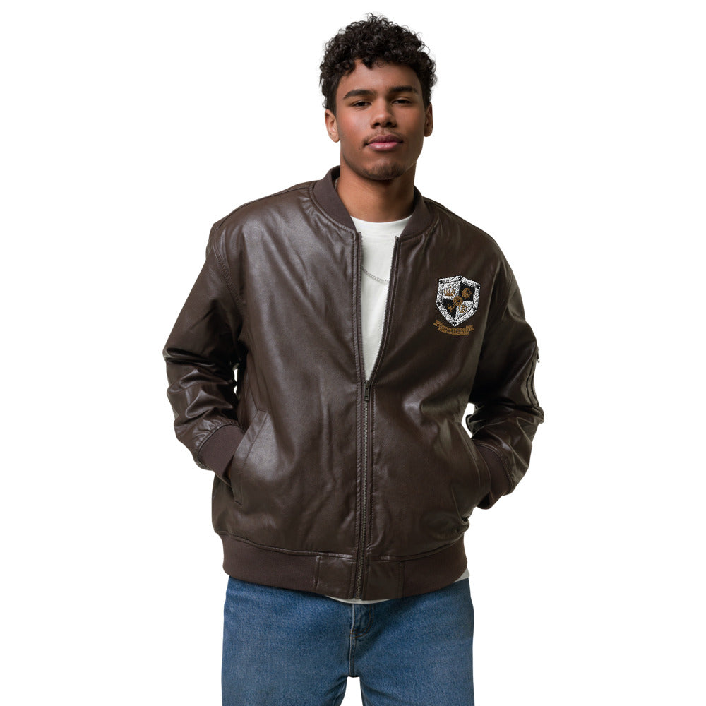 T8T Prosperity Leather Bomber Jacket