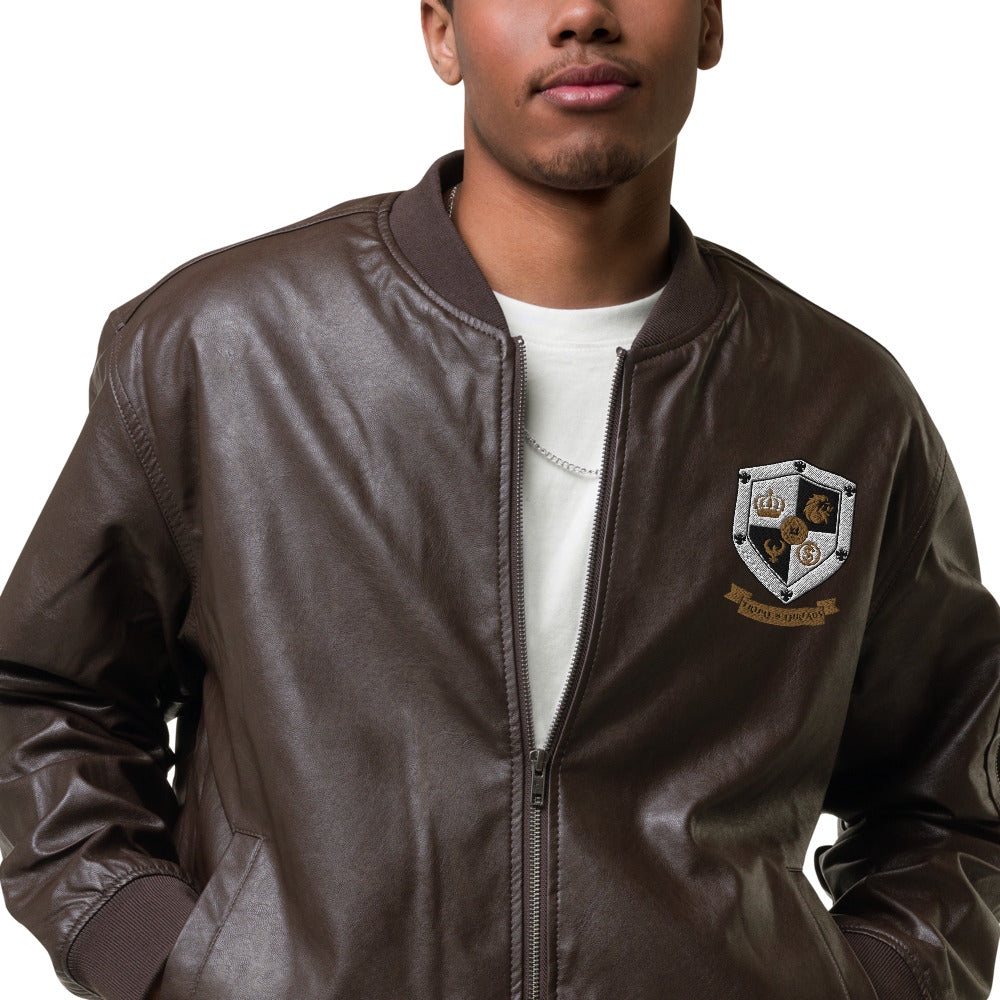 T8T Prosperity Leather Bomber Jacket