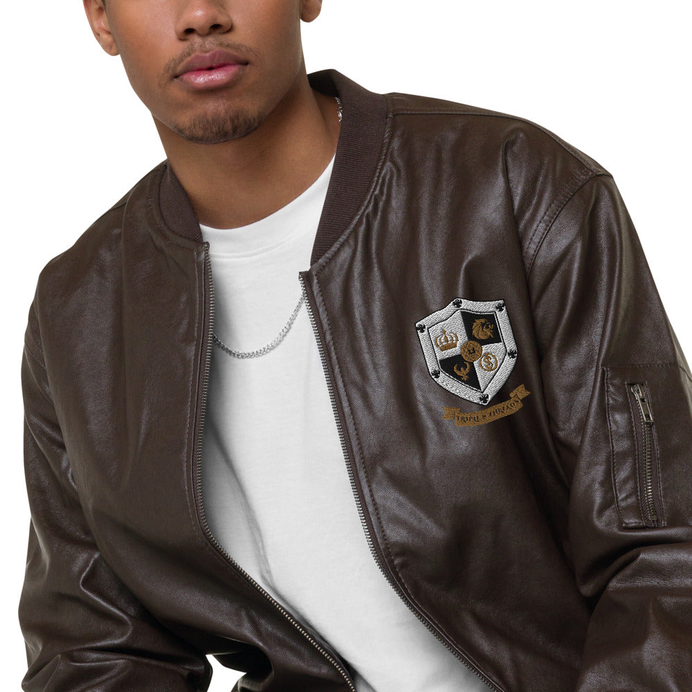 T8T Prosperity Leather Bomber Jacket