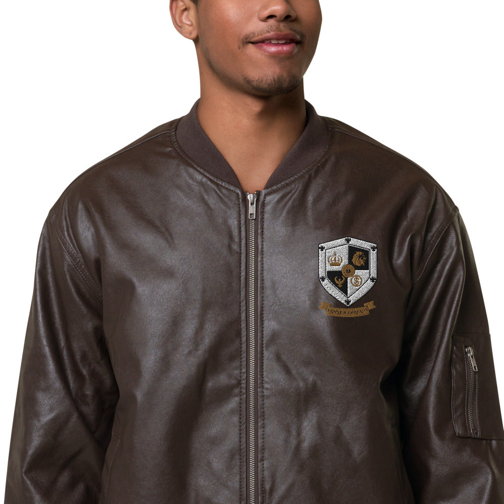 T8T Prosperity Leather Bomber Jacket