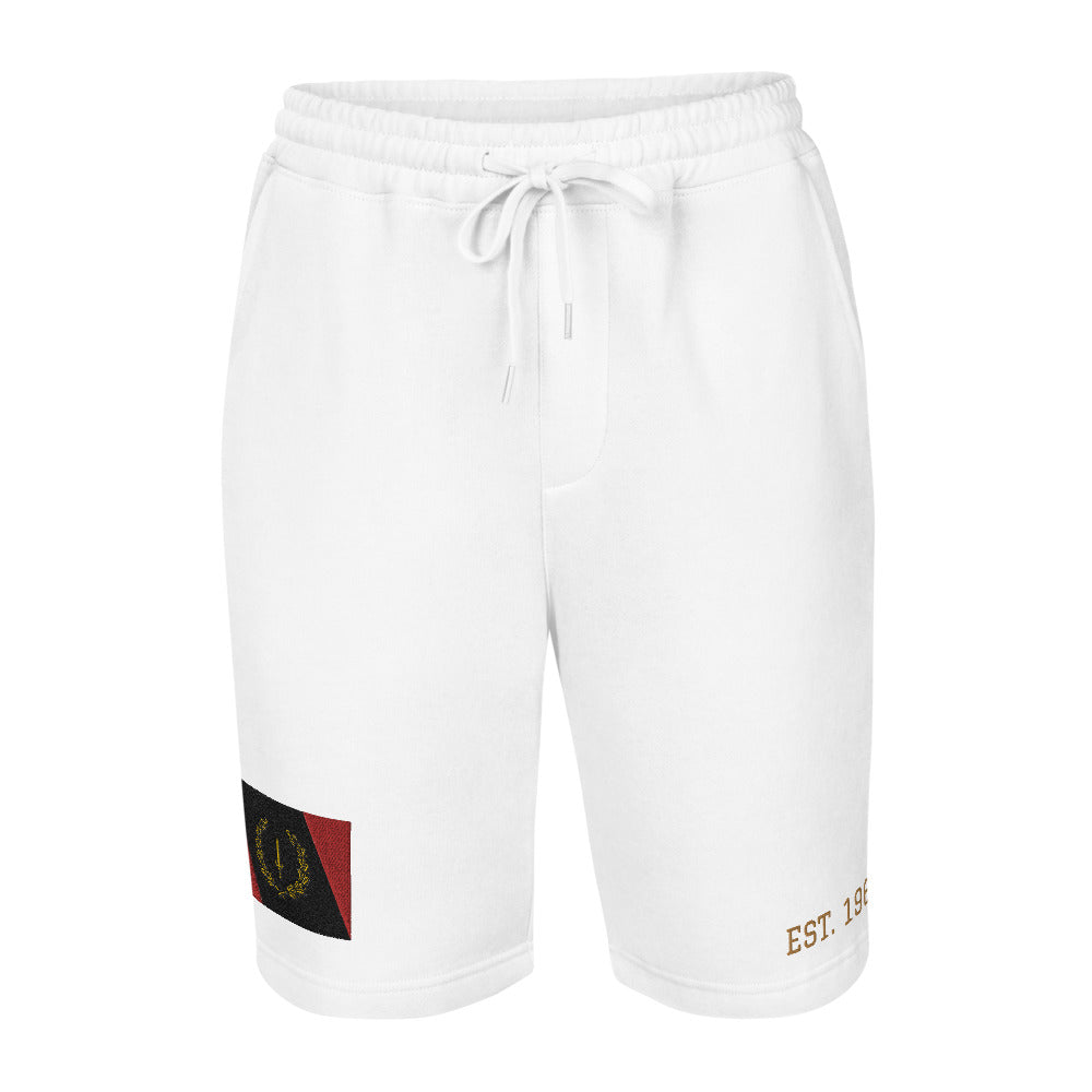 Black American Heritage Flag Men's fleece shorts Gold Stitching
