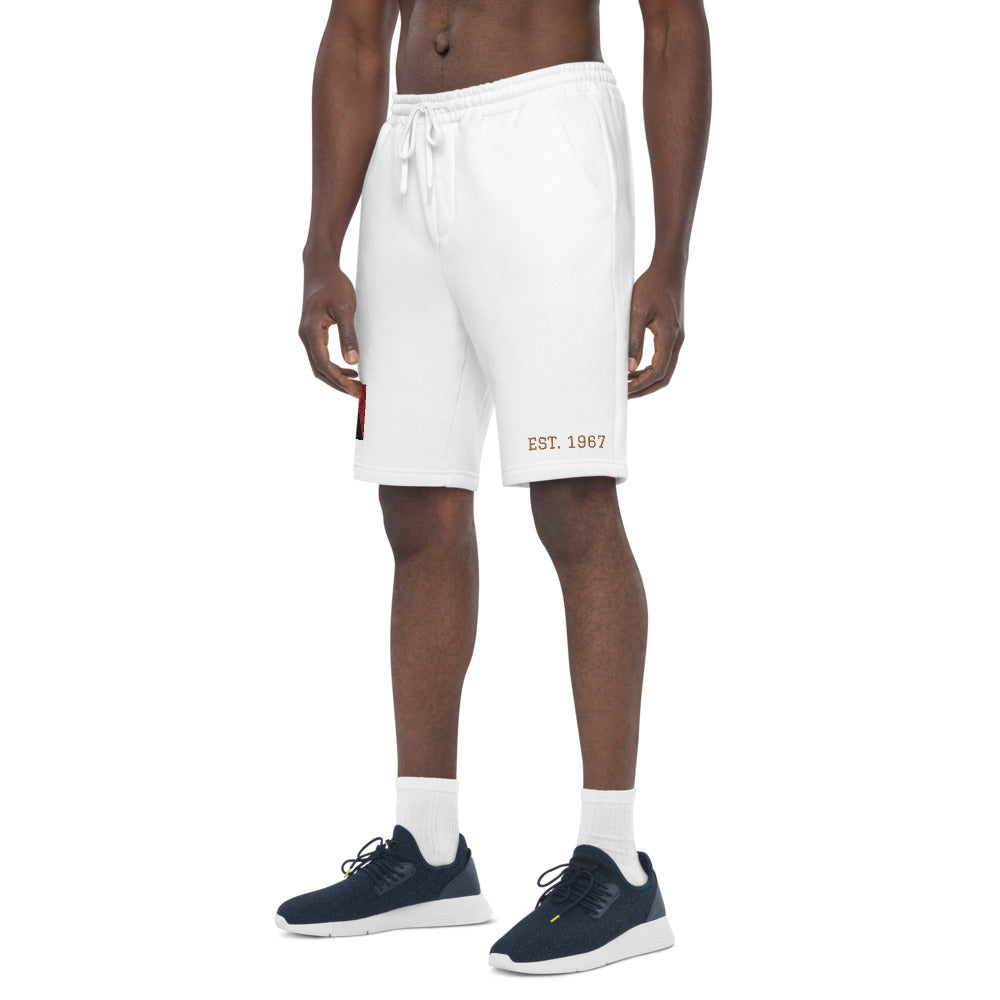 Black American Heritage Flag Men's fleece shorts Gold Stitching