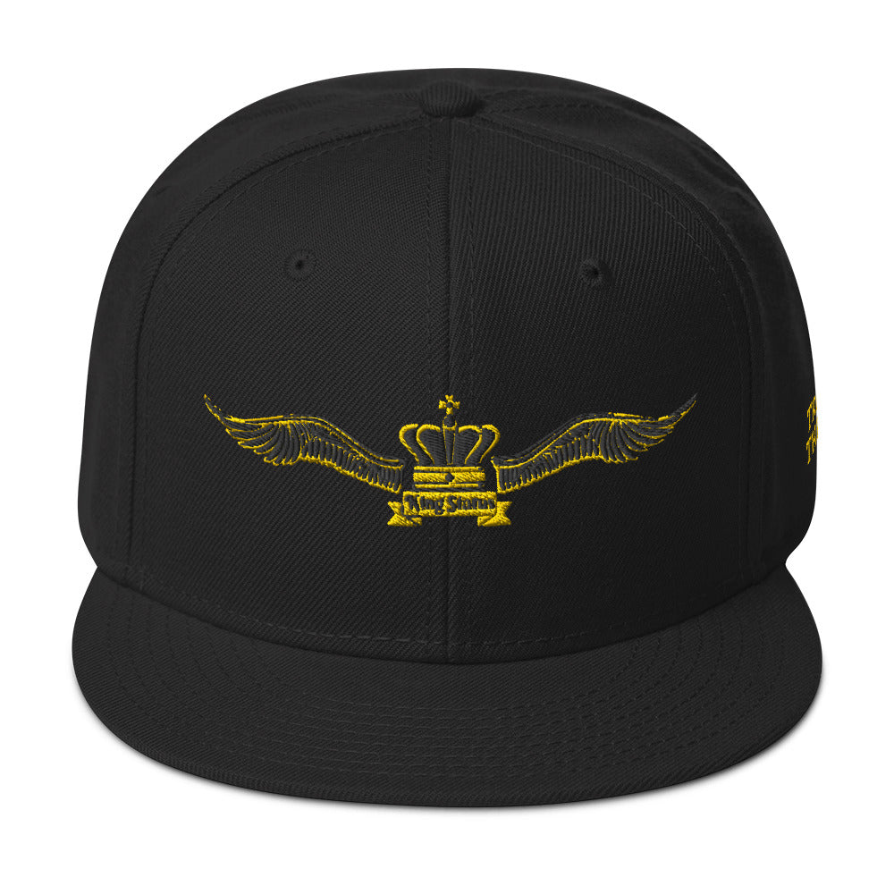 King Status Winged Snapback Hat - Charcoal