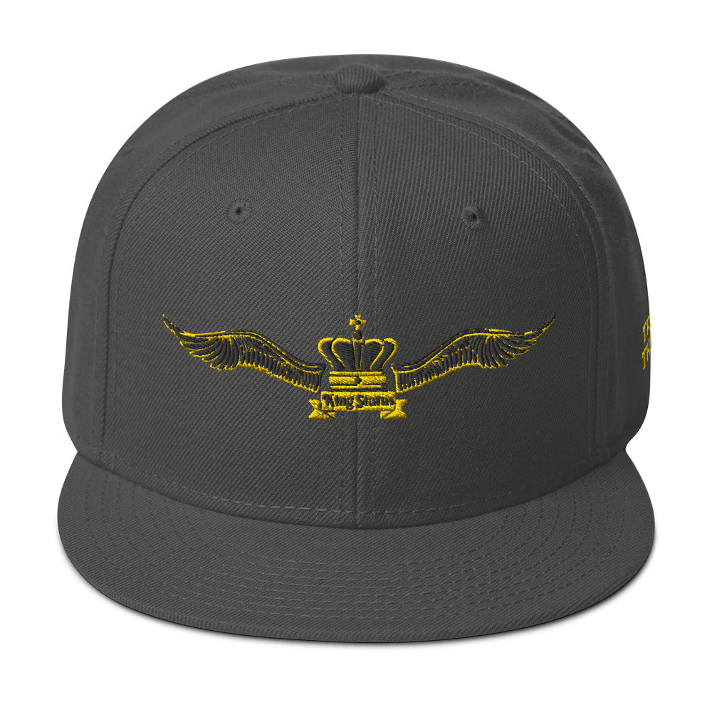 King Status Winged Snapback Hat - Charcoal